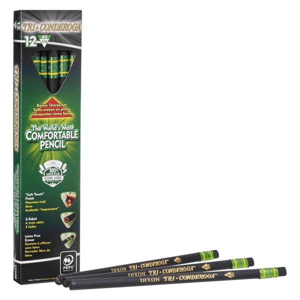 Tri-Conderoga 3-Sided Pencils With Sharpener, PK24, 24PK